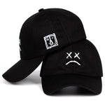 Lil Peep Sad face Dad Hat Embroidery 100% Cotton Baseball Cap Hat xxxtentacion Hip Hop Cap Golf Love lil.peep Snapback Women Men