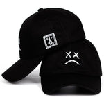 Lil Peep Sad face Dad Hat Embroidery 100% Cotton Baseball Cap Hat xxxtentacion Hip Hop Cap Golf Love lil.peep Snapback Women Men